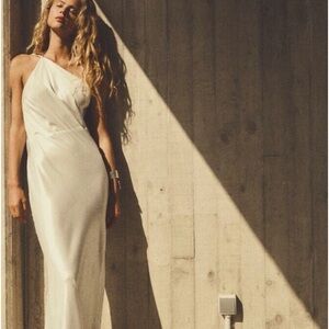 NWT ZARA long asymmetric metallic dress